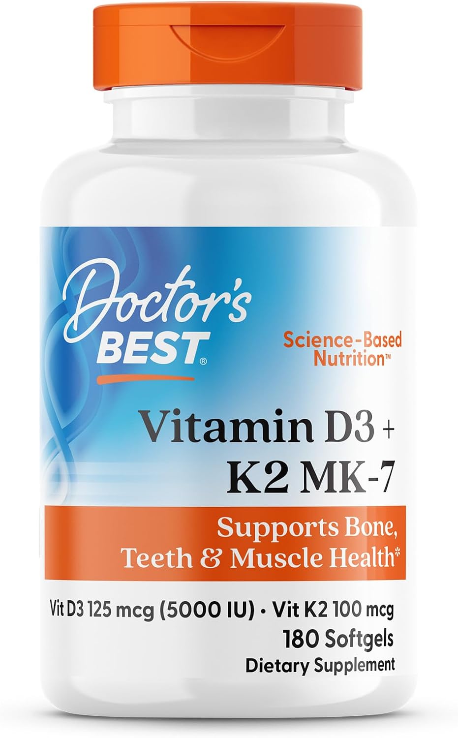 Doctor's Best Vitamina D3 y K2, 60 cápsulas vegetales
