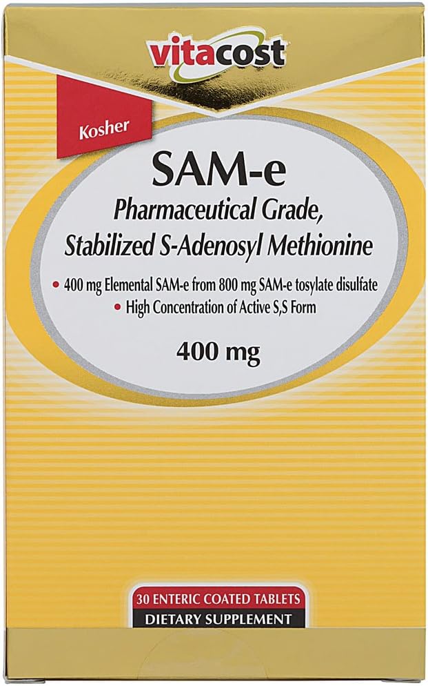 Vitacost SAM-e 400 mg, 30 enteric-coated tablets