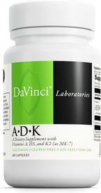 DAVINCI Labs ADK - Vitamins A, D3 & K2 (MK-7) - 60 Capsules