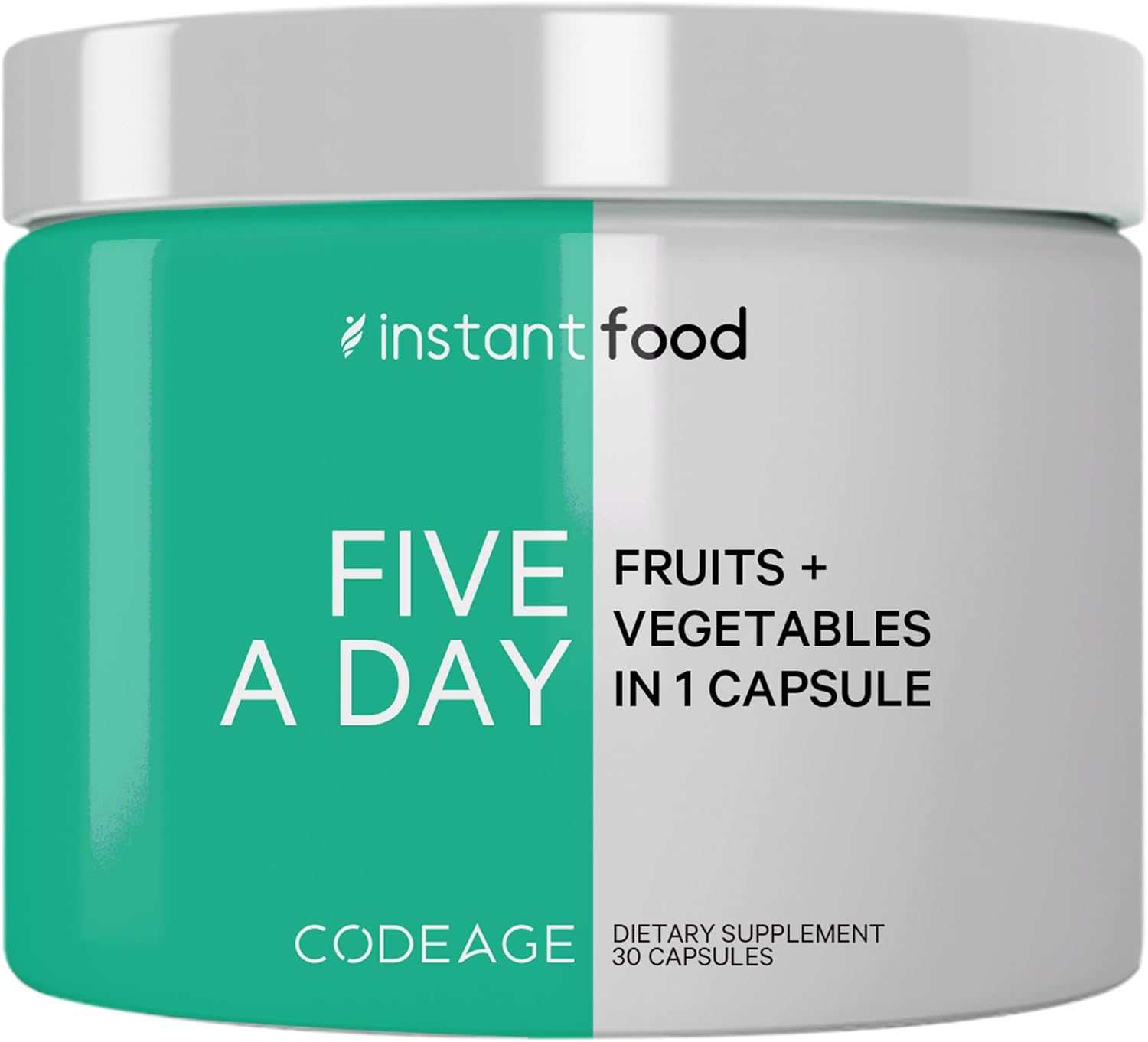 Codeage Instantfood Five A Day, Frutas y Verduras, 30 Cápsulas