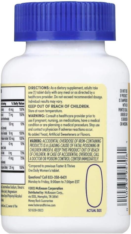 Foster & Thrive One Daily Multivitamínico para Mujeres, 100 Comprimidos
