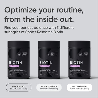 Sports Research Biotina 2.500 mcg con Aceite – Cabello y piel: La biotina contribuye al mantenimiento del cabello – Image 7