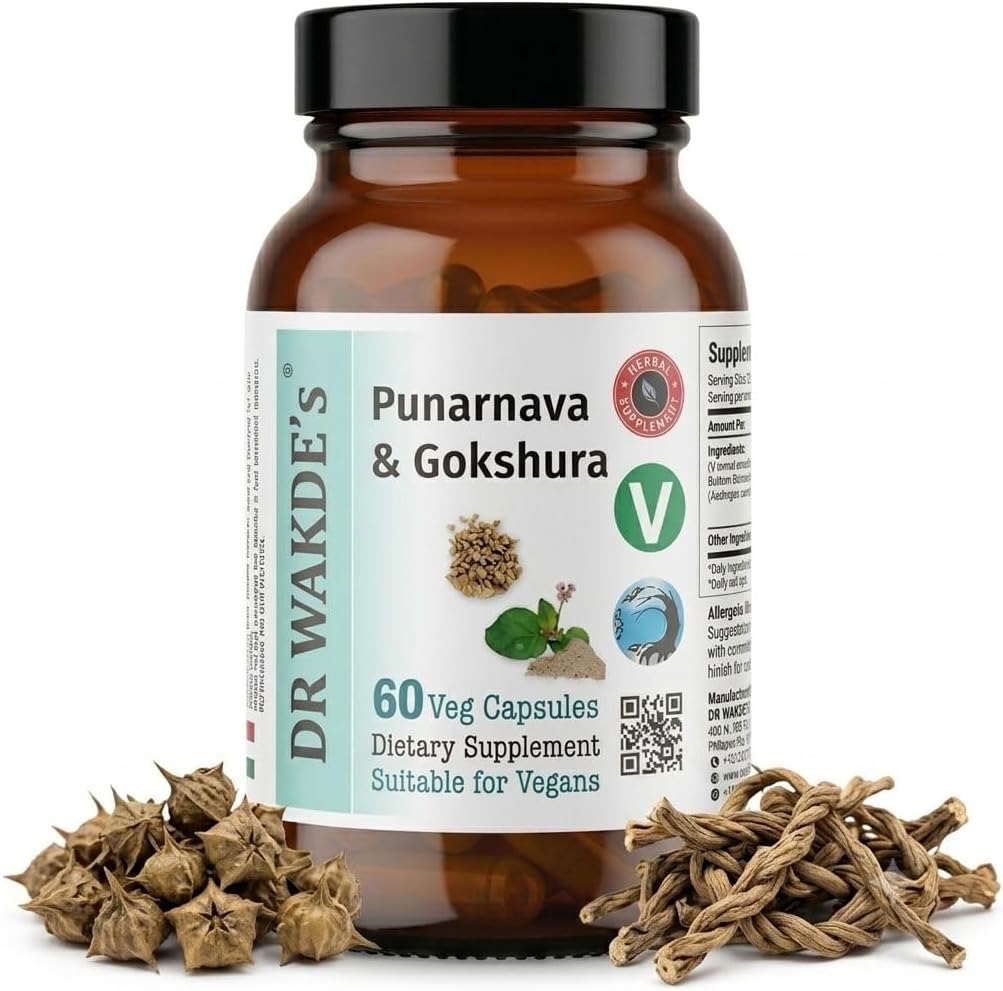 DR WAKDE'S Punarnava and Gokshura Capsules - 60 Cápsulas Veganas