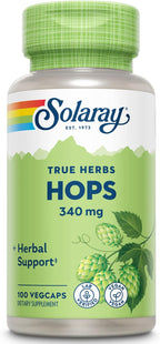 Solaray Lúpulo en Cono, Cápsulas Veganas 340 mg, 100 unidades