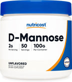Nutricost D-Mannose en Polvo 100g (50 dosis) - Puro, sin OGM y sin Gluten
