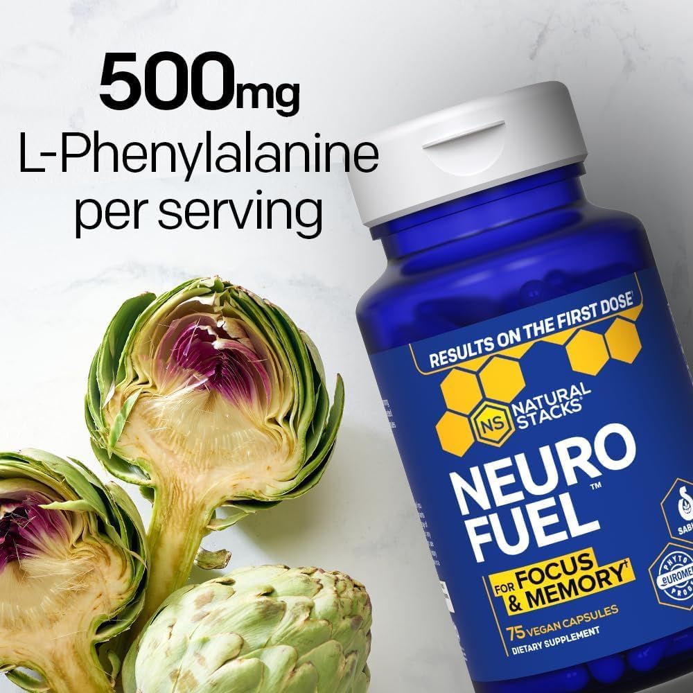 Natural Stacks NeuroFuel Original - Suplemento Nootrópico para la Concentración y Memoria - 75 Cápsulas