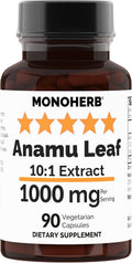 MONOHERB Pure Anamu Leaf 10:1 Extract - 1000 mg por ración - 90 Cápsulas (45 Raciones)
