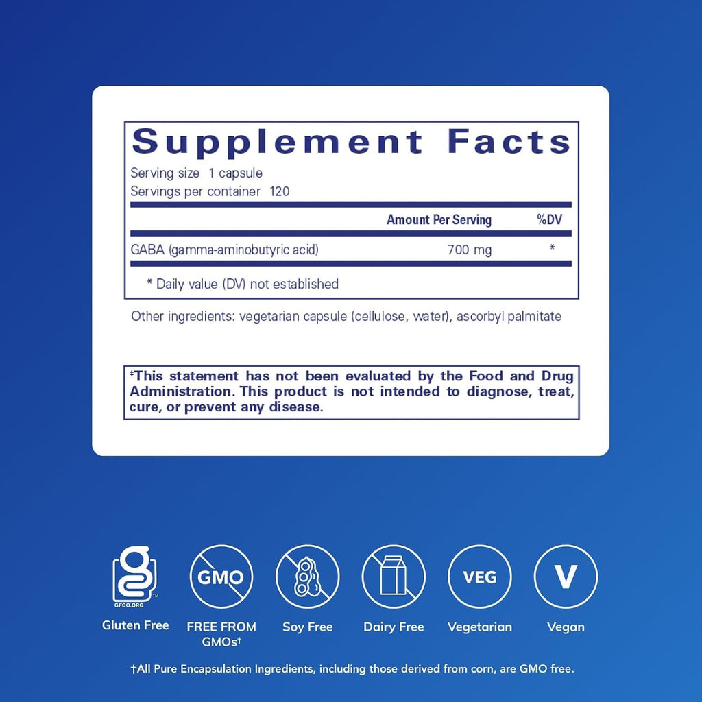 Pure Encapsulations GABA - 120 Cápsulas