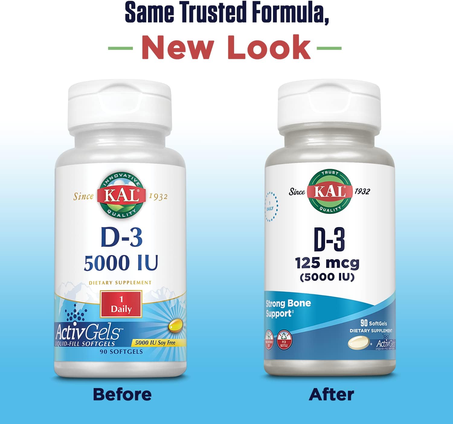KAL Vitamina D3 5000 UI (125 mcg) - 90 Softgels - Complemento Alimenticio