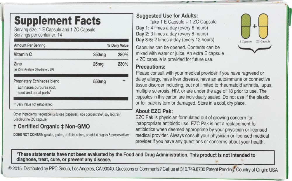 EZC Pak 5-Day Tapered Immune Support Capsules - 28 ct