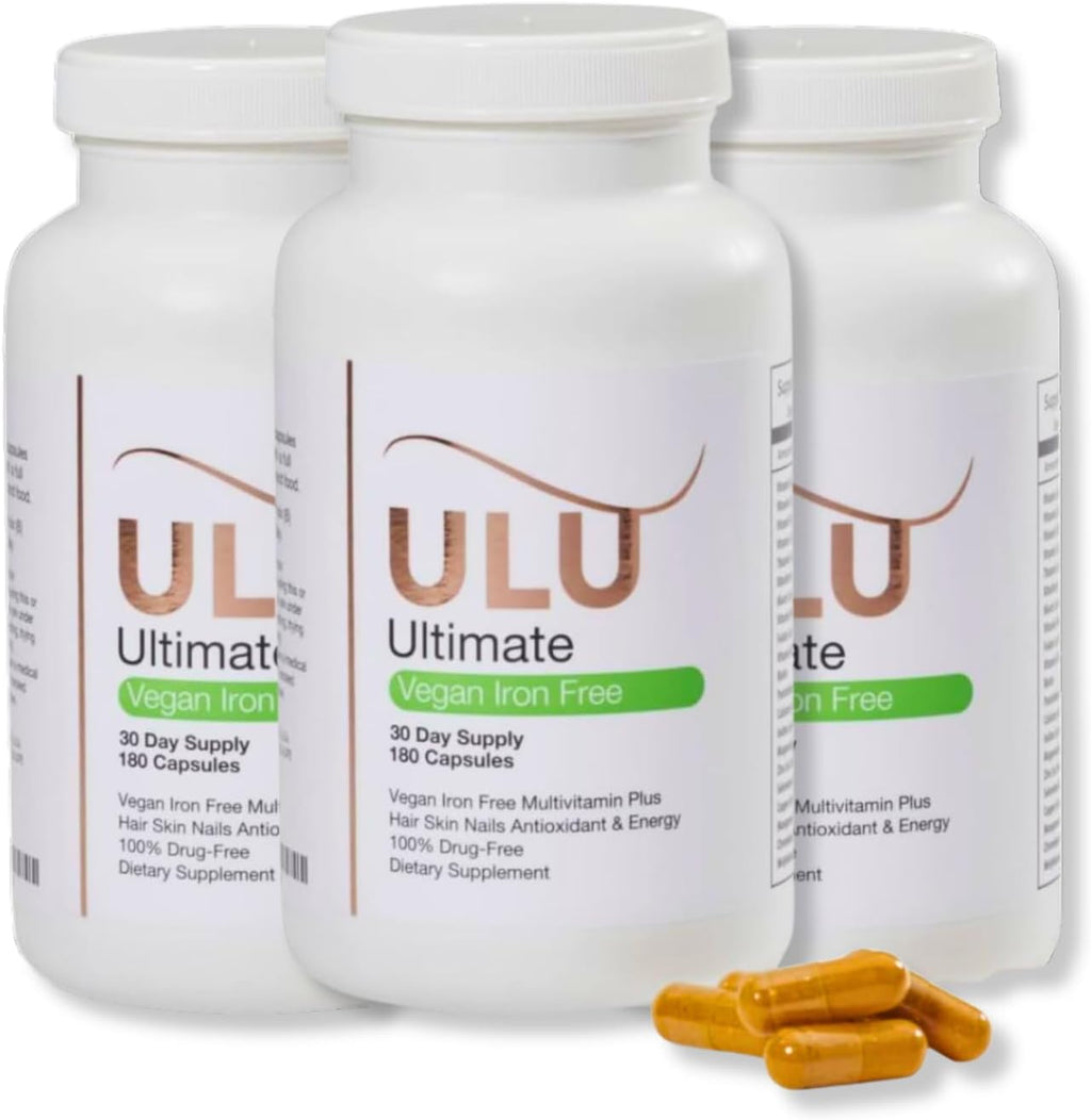 ULULIFE Ultimate Multivitamin: Vegano, Sin Hierro, 540 Cápsulas (Pack de 3)