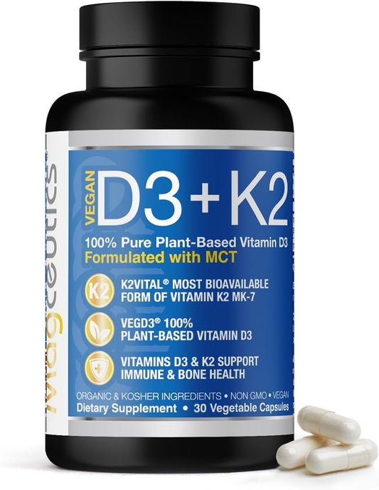 Magceutics Vitamina D3 K2 5000 UI 100 mcg MK-7 con MCT - 30 Cápsulas Veganas
