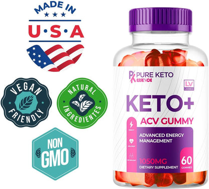(3 Pack) Pure Keto Essence Keto ACV Gummies, 180 Gominolas