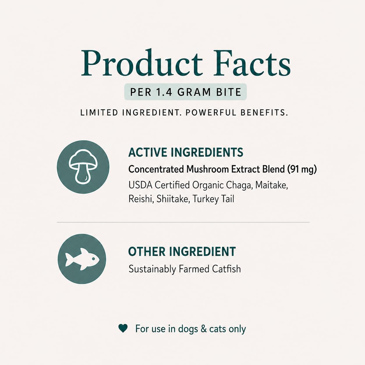 Pawse Mighty Mushroom Chews Supplement for Dogs & Cats | Blend of Turkey Tail, Reishi, Chaga, Maitake & Shiitake | for Immune System, Lumps & Bumps, Gut Health & Skin Support | 60 Chews