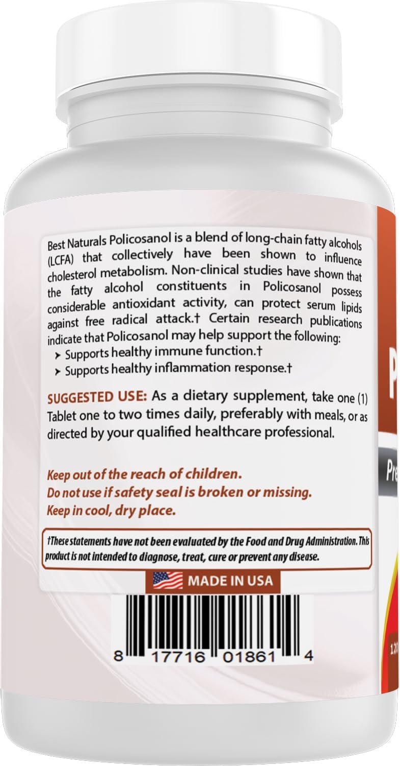 Best Naturals Policosanol 40mg, 120 comprimidos - Apoyo cardiovascular*