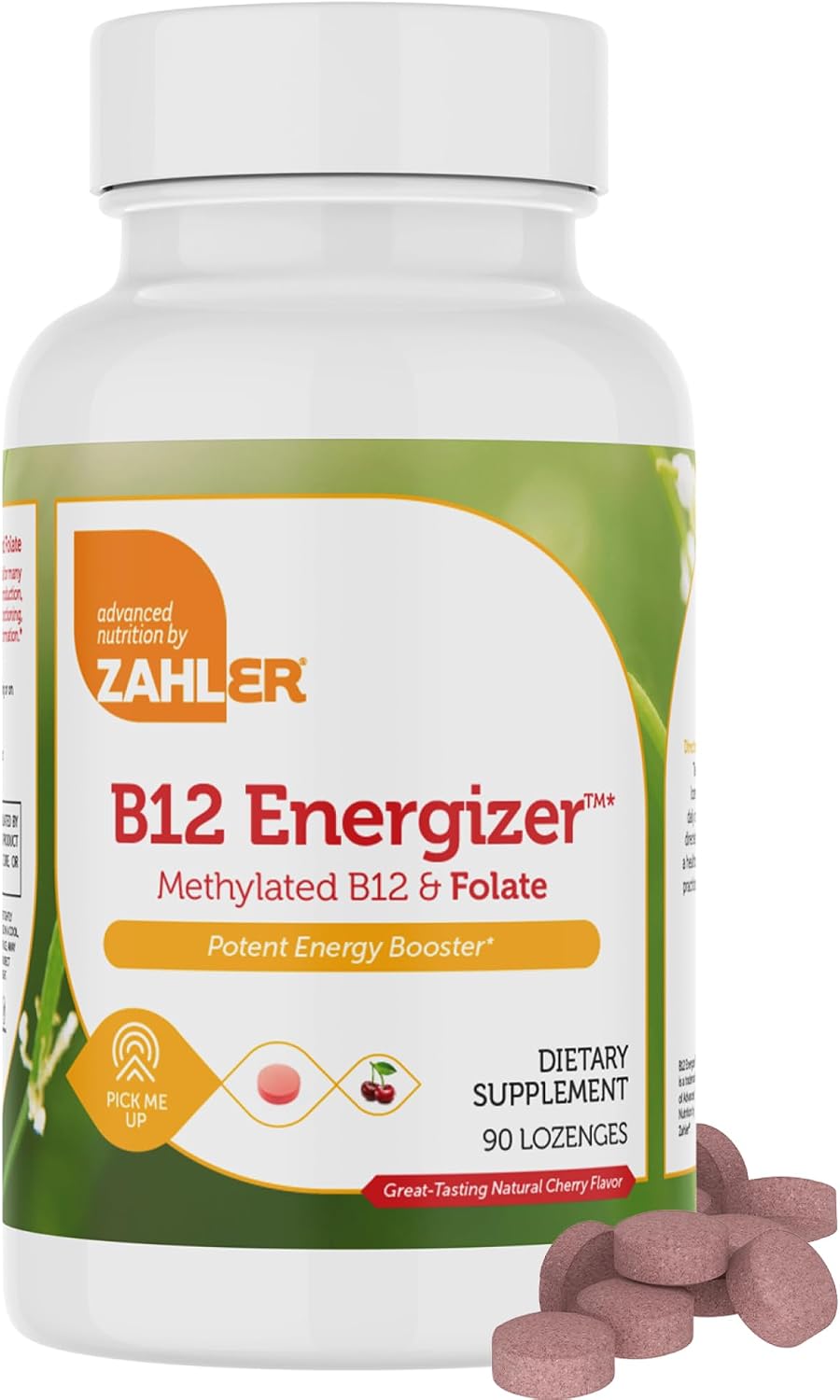 Zahler Energizer+ Vitamina B12 5000 mcg - Comprimidos sublinguales sabor cereza natural - 120 comprimidos