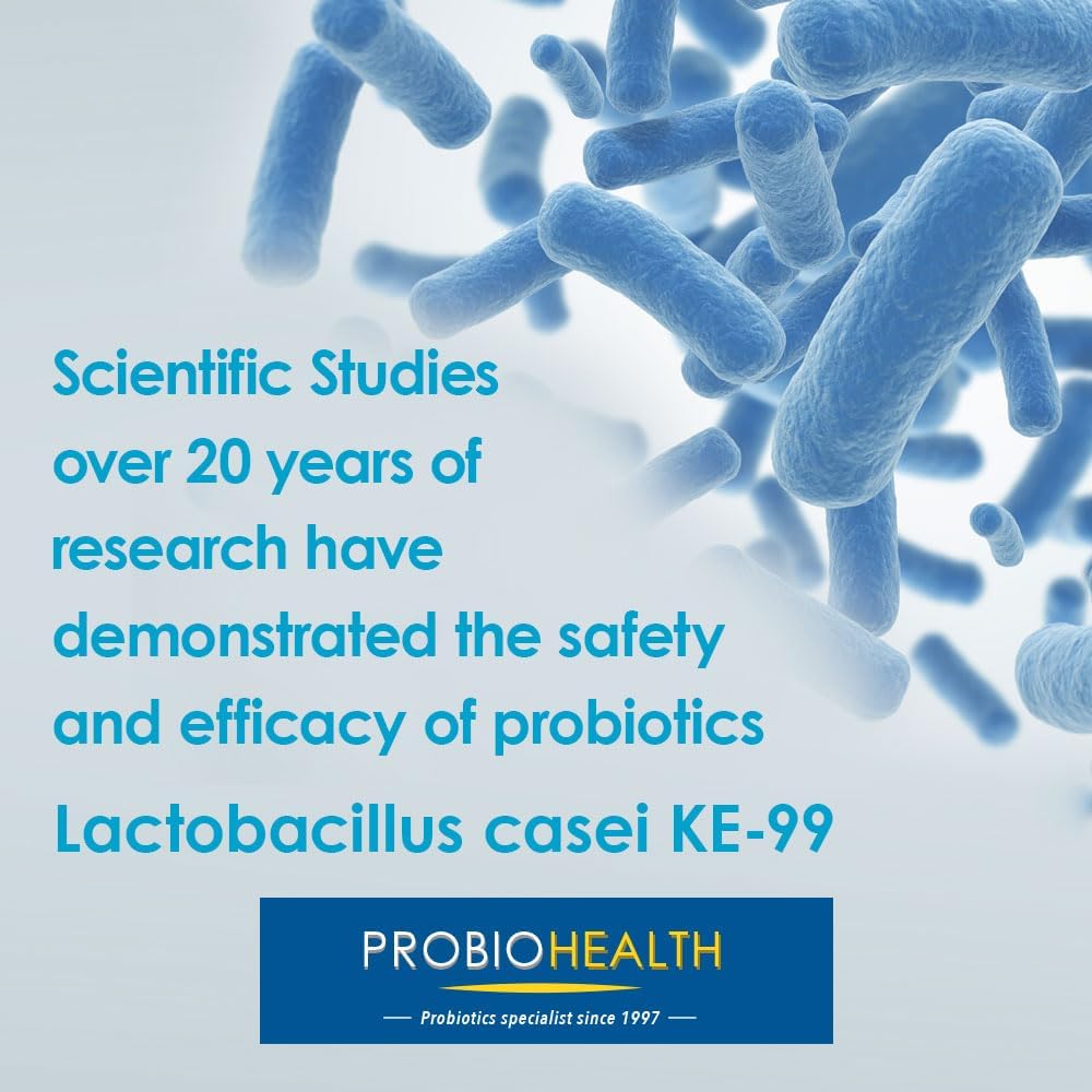 Probiohealth: Probióticos 6 mil millones UFC, para hombres y mujeres, Lactobacillus casei KE-99, FOS, Trehalosa, 60 cápsulas vegetarianas