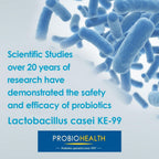 Probiohealth: Probióticos 6 mil millones UFC, para hombres y mujeres, Lactobacillus casei KE-99, FOS, Trehalosa, 60 cápsulas vegetarianas