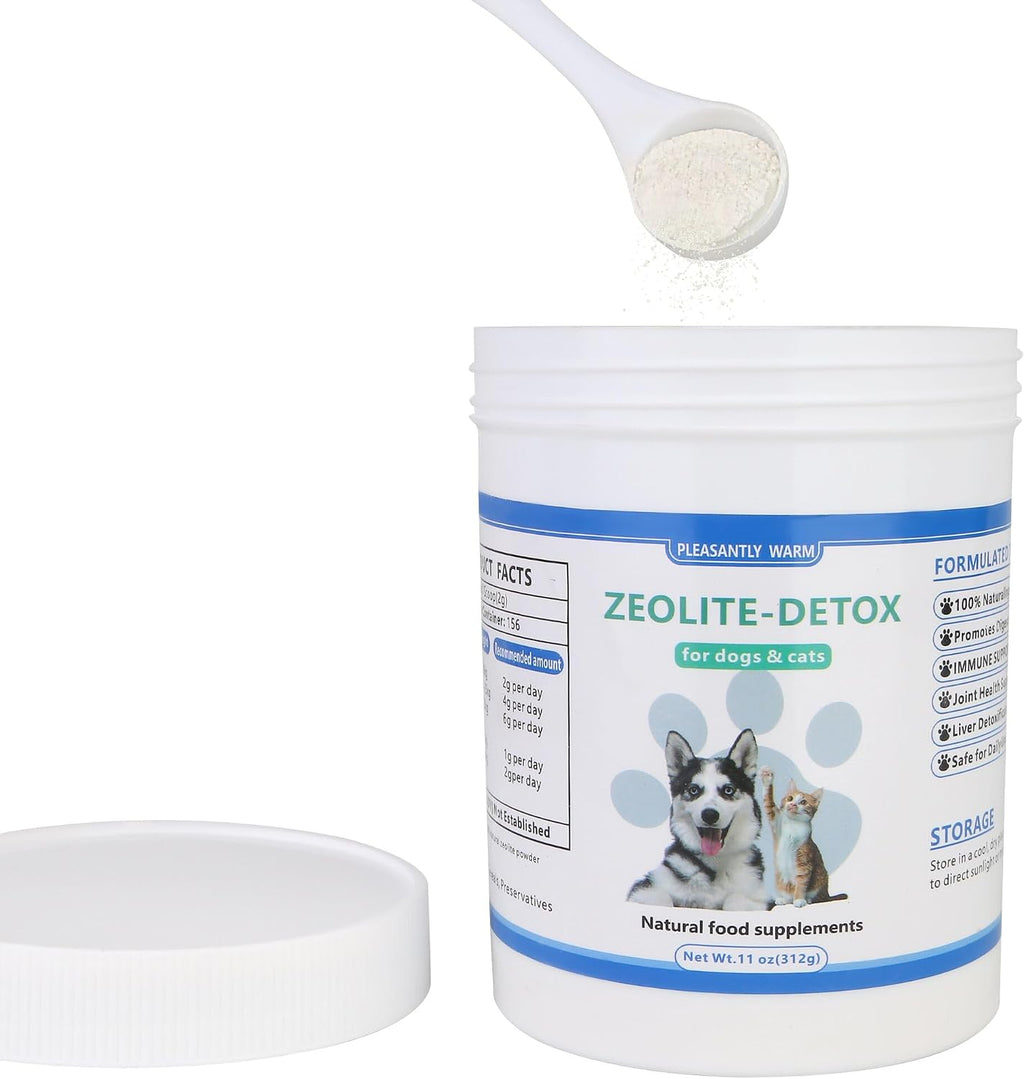 Polvo Detox de Zeolita Natural para Perros y Gatos – Pleasantly Warm – 311g