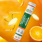 Pure Nutrition Vitamina C y Zinc, 40 Comprimidos Efervescentes (20 x 2), Sabor Naranja, 1000mg Extracto de Amla, Apoya la Piel, Inmunidad y Bienestar Diario para Hombres y Mujeres