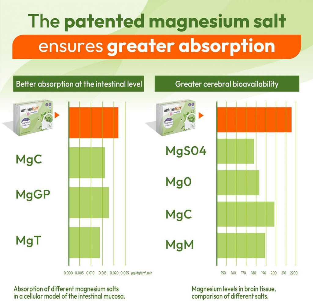 Animafort CronoMag: Complejo de Magnesio con 6 Sales de Alta Absorción, Vitaminas B12 y D, 60 Cápsulas