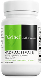 DAVINCI Labs NAD+ Activate - Suplemento NAD con Vitamina C y Niacina - 30 Cápsulas - Sin Gluten, Sin Soja, Vegetariano