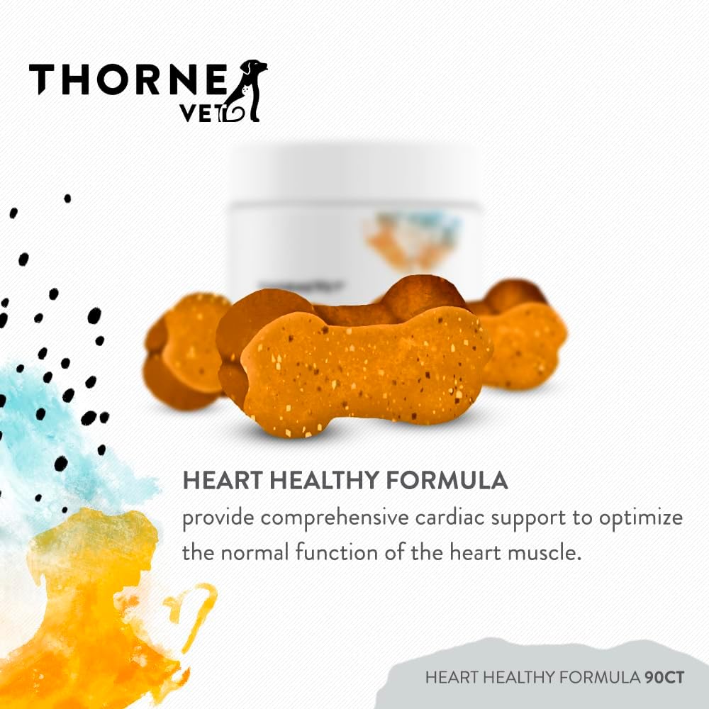 ThorneVet Heart Healthy Formula – Apoyo Cardiovascular para Perros y Gatos, 90 Soft Chews