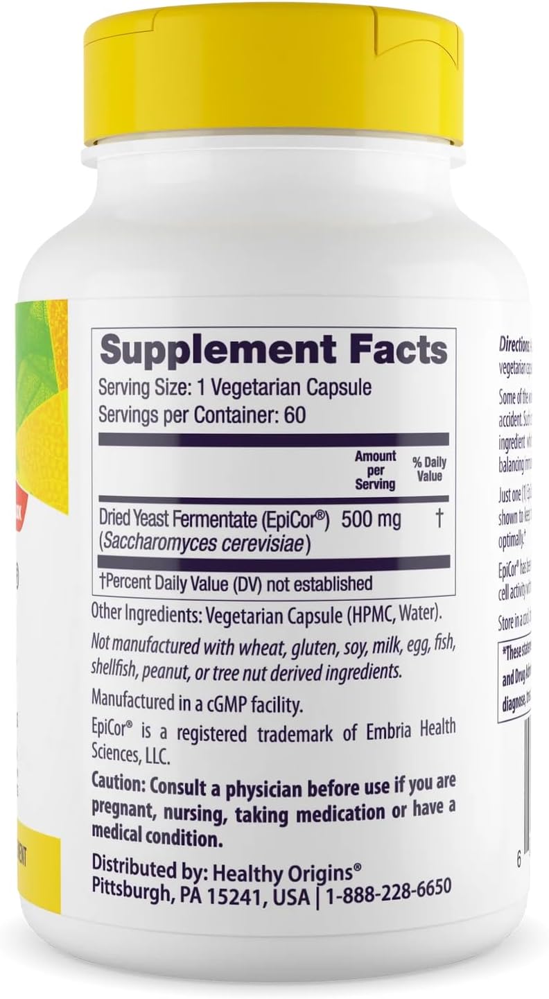 Healthy Origins EpiCor 500 mg, 60 Cápsulas Vegetales