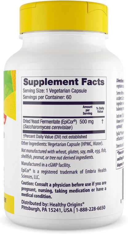 Healthy Origins EpiCor 500 mg, 60 Cápsulas Vegetales – Image 2