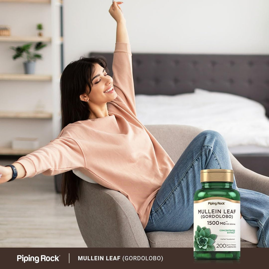 Piping Rock Extracto de Hoja de Gordolobo | 200 Cápsulas | Suplemento Herbario No-GMO y Sin Gluten