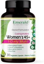 EMERALD LABS Women's 45+ 1-Daily Multi - Multivitamínico Completo para Apoyo Óseo y Cardíaco* - Para Mujeres Mayores de 45 - Sin Gluten y Vegetariano - 30 Cápsulas Vegetales