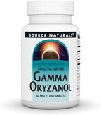 Source Naturals Athletic Series Gamma Oryzanol, Complemento Alimenticio, 30 mg - 250 Comprimidos Vegetarianos