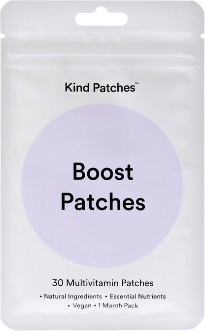 Boost Patches by Kind Patches - 30 Parches – Lave y seque la zona de la piel donde aplicará el parche. Se – Image 1