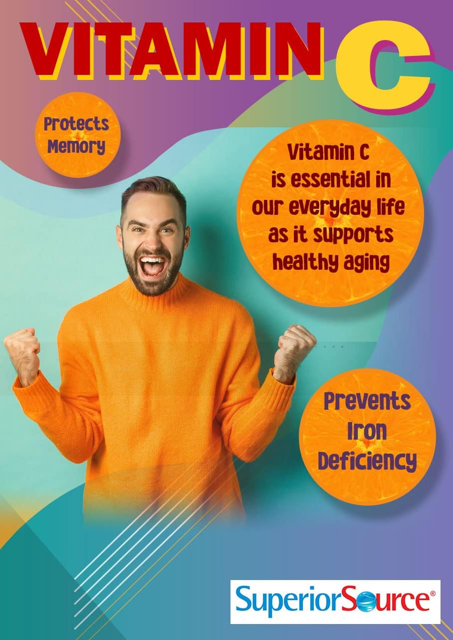 Vitamina C 500 mg Cereza Ácida Superior Source - Suplemento Vitamínico Diario que Apoya la Salud Inmunológica - Fórmula de Vitamina C que Contribuye a la Salud Celular - 90 Comprimidos Sublinguales Disolubles