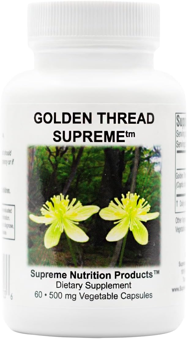 Supreme Nutrition Golden Thread Supreme, 60 Pure Coptis Chinensis Vegetarian Capsules (Pack of 2)