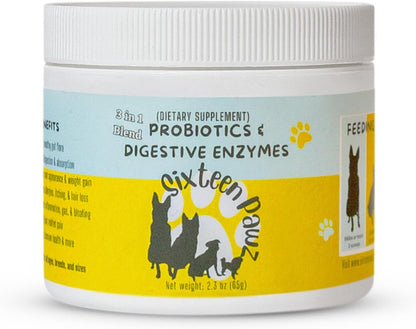 Dog & Cat Probiotics, Prebiotics, & Digestive Enzymes – Flavorless Powder for Gut Health, Allergies, Itchy Skin, Gas & – Image 1