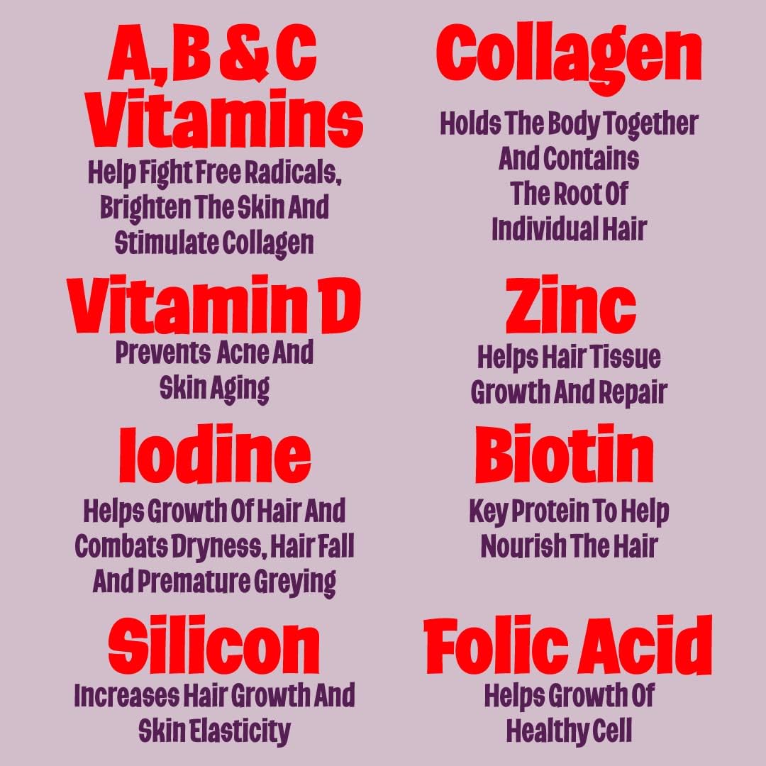 70 Gominolas de Biotina 6000mcg, Colágeno, Silicona, PABA y Multivitaminas para Cabello, Piel y Uñas - Youth & Tonic