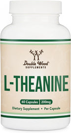L-Theanine 200mg Doble Concentración - Favorece la Relajación y el Sueño Saludable - 120 Cápsulas (Probado por Terceros, Sin Gluten) de Double Wood