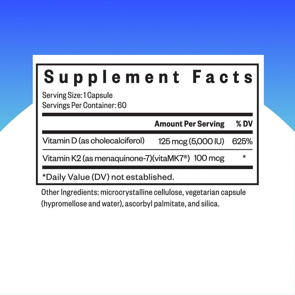 Seeking Health Vitamina D3 + K2 - 60 Capsules