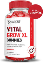 Justified Laboratories Vital Grow XL Gummies (1000 mg) - 60 Gomitas, Pack de 2 - con Vinagre de Manzana, Folato y Vitamina B12 - No GMO, Vegano, Sin Gluten - 60 Porciones