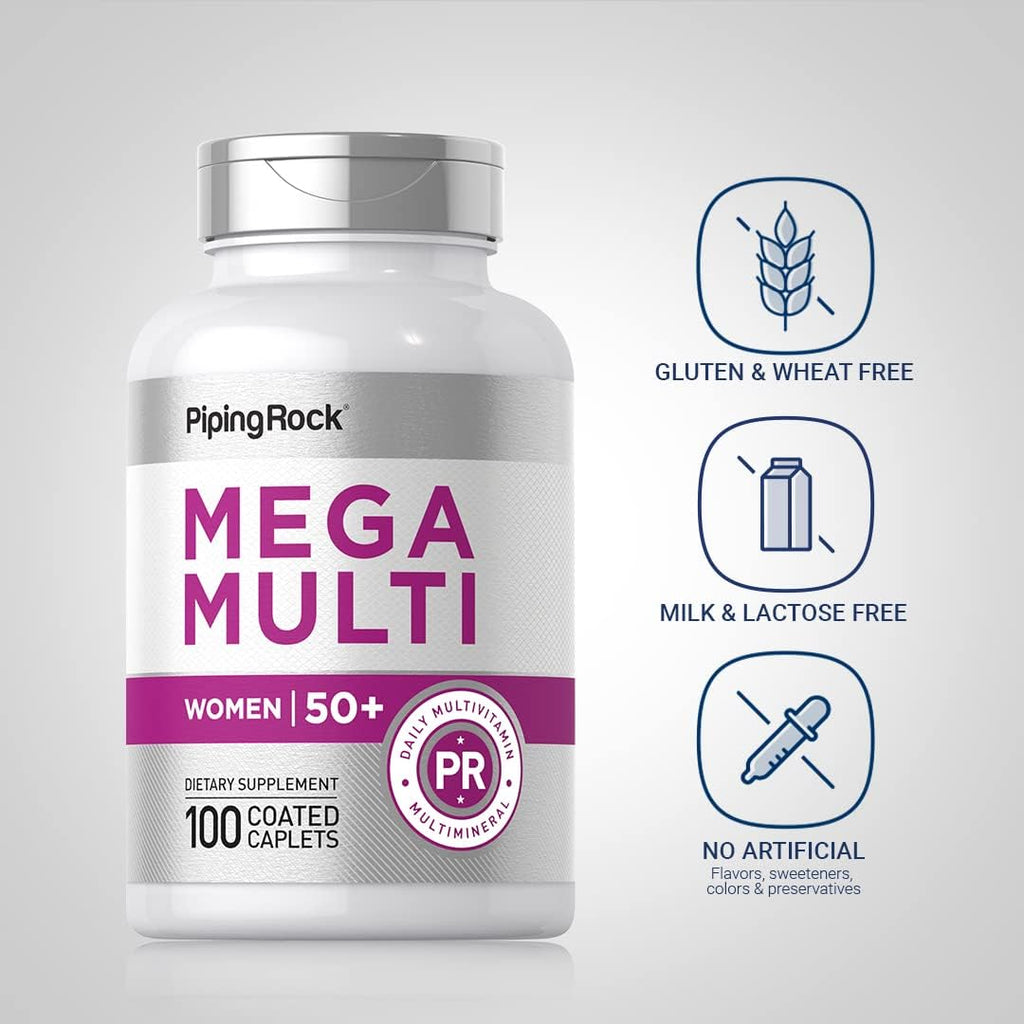 Piping Rock Multivitamínico para Mujeres 50 Plus - 100 Comprimidos Recubiertos
