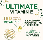Vitamina E 180mg por Dosis - DL-Alfa Tocoferol - 60 Softgels