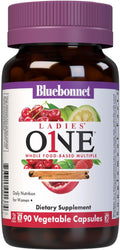 Bluebonnet Nutrition Ladies One – Multivitamínico y Mineral en Cápsulas Vegetales para Mujeres, con K2 y Mezcla de Alimentos Integrales, 90 Cápsulas