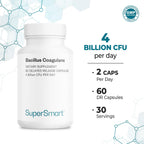 Supersmart Bacillus Coagulans Probiótico - 4.000M UFC - 60 Cápsulas de Liberación Retardada