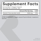 Sports Research Vitamina C de Alta Potencia - 1000 mg, 240 Cápsulas Veganas