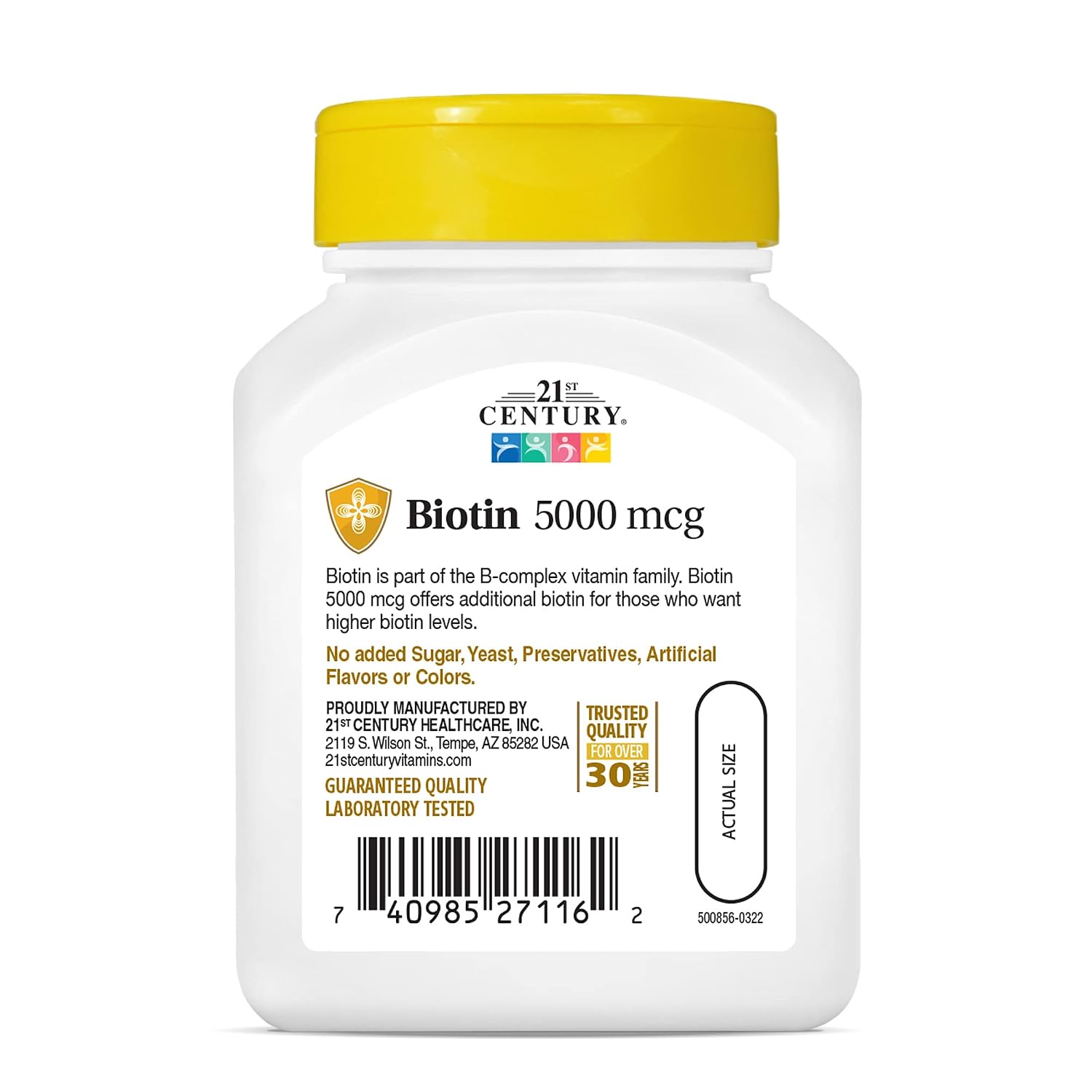 21st Century Biotin, 5,000 mcg, 110 Cápsulas