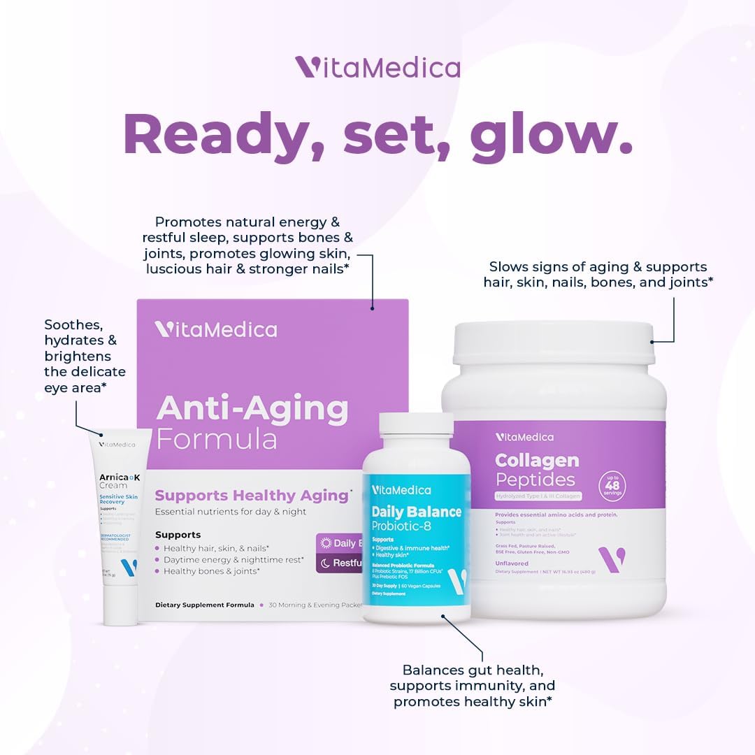 VitaMedica Anti-Aging Formula AM/PM Multivitamin Packets for Women and Men