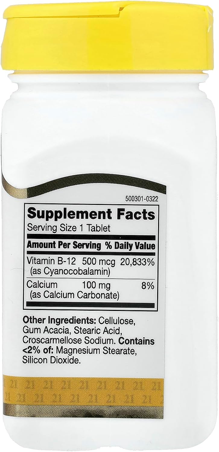 21st Century Vitamina B-12, 500 mcg, 110 tabletas