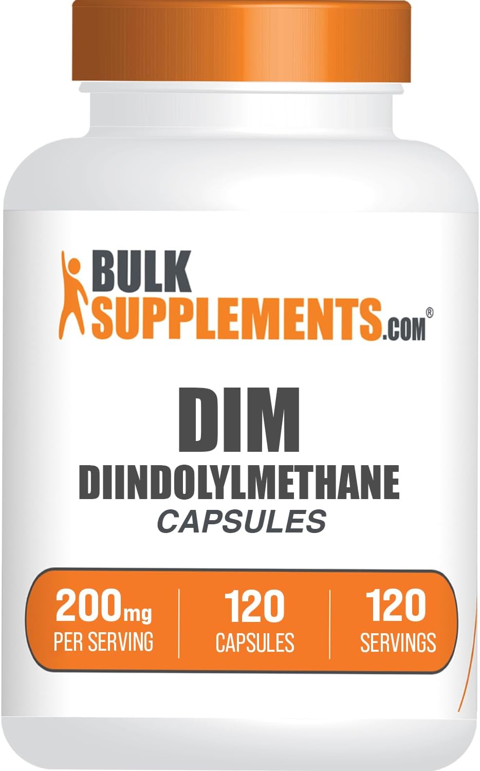 BulkSupplements.com DIM Cápsulas - Diindolylmethane 200mg, Sin Gluten, 120 Cápsulas