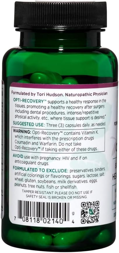 Vitanica Opti-Recovery - Complemento Alimenticio para Apoyo Pre y Post Cirugía, 60 Cápsulas Veganas